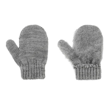 Durio Toddler Mittens Knit Mittens For Toddler Boys Girls Soft Kids Mittens Winter Crochet Toddler Kids Gloves Black & White & G
