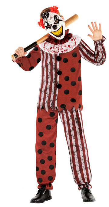 Morph Kids Scary Clown Costume - Creepy Killer Clown Outfit for Halloween - Fun Dress-Up for Boys and Girls, 10-12 Years