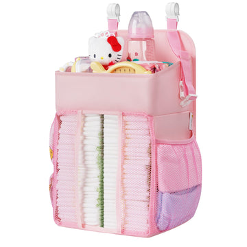 Maliton Hanging Diaper Caddy Nursery Caddy Organizer For Playard, Wall Or Crib, Diaper Stacker With Baby Essentials Storage