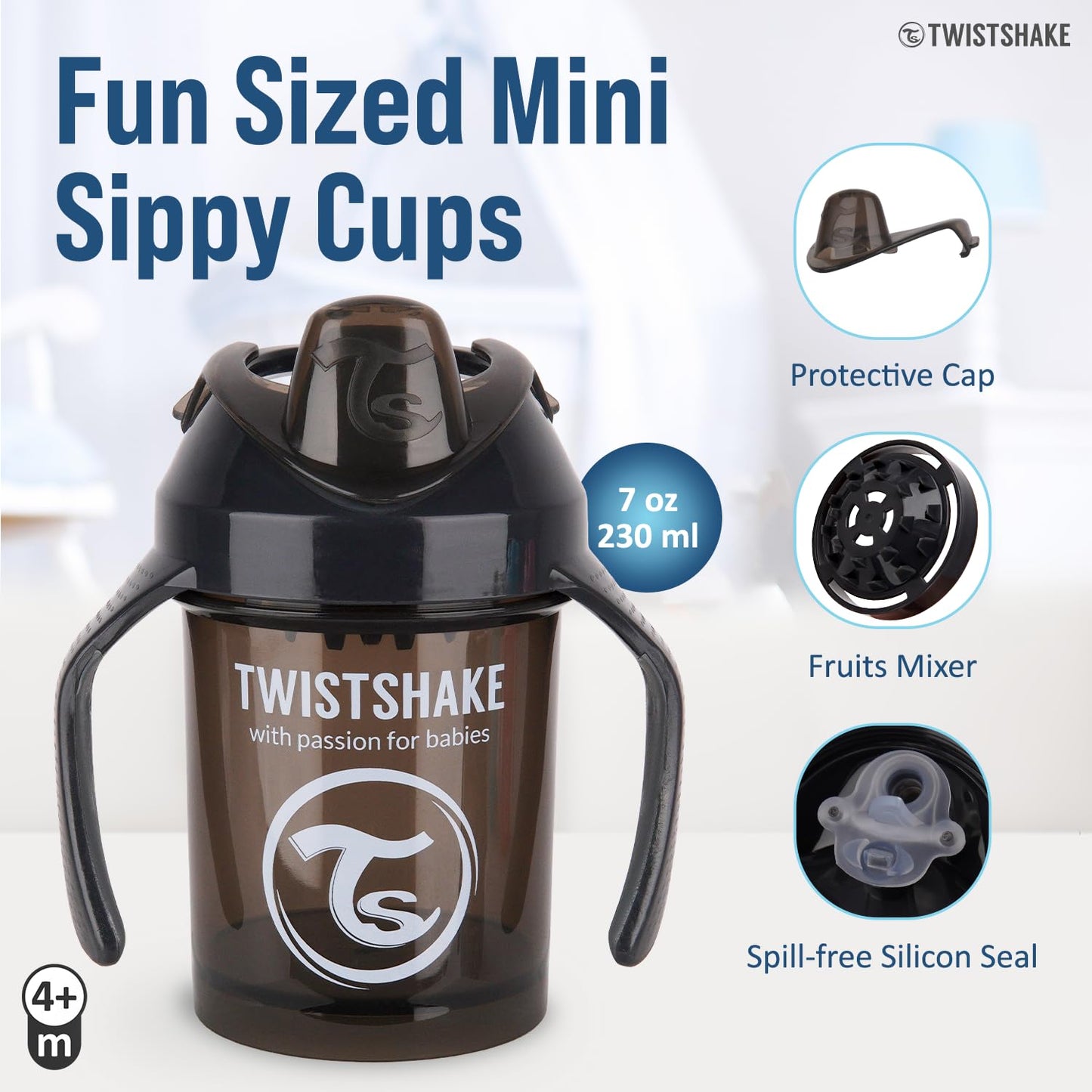 Twistshake Mini Cup 230Ml / 8Oz 4+M Black