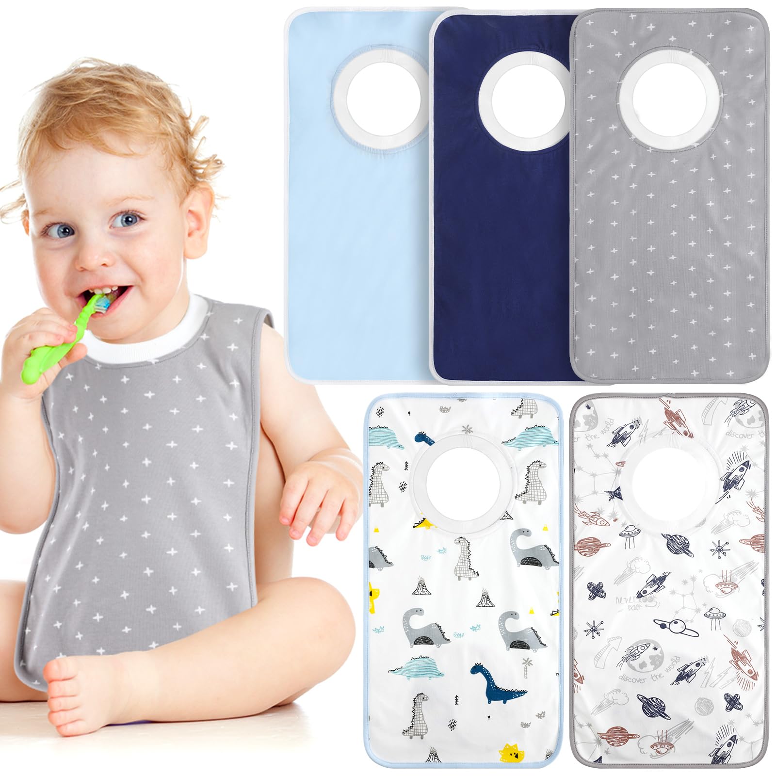Newwiee 5 Pcs Large Towel Bib Toddler For Baby Toddler Cloth Bib Soft – Cutebaby WBCBBB0CGDM7Y7P
