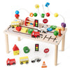KDSFT Activity Table for 1 Year Old, 8 in 1 Multi-Colorful Montessori Toys, Baby Activity Table with Bead Maze & Shape Sorter, T