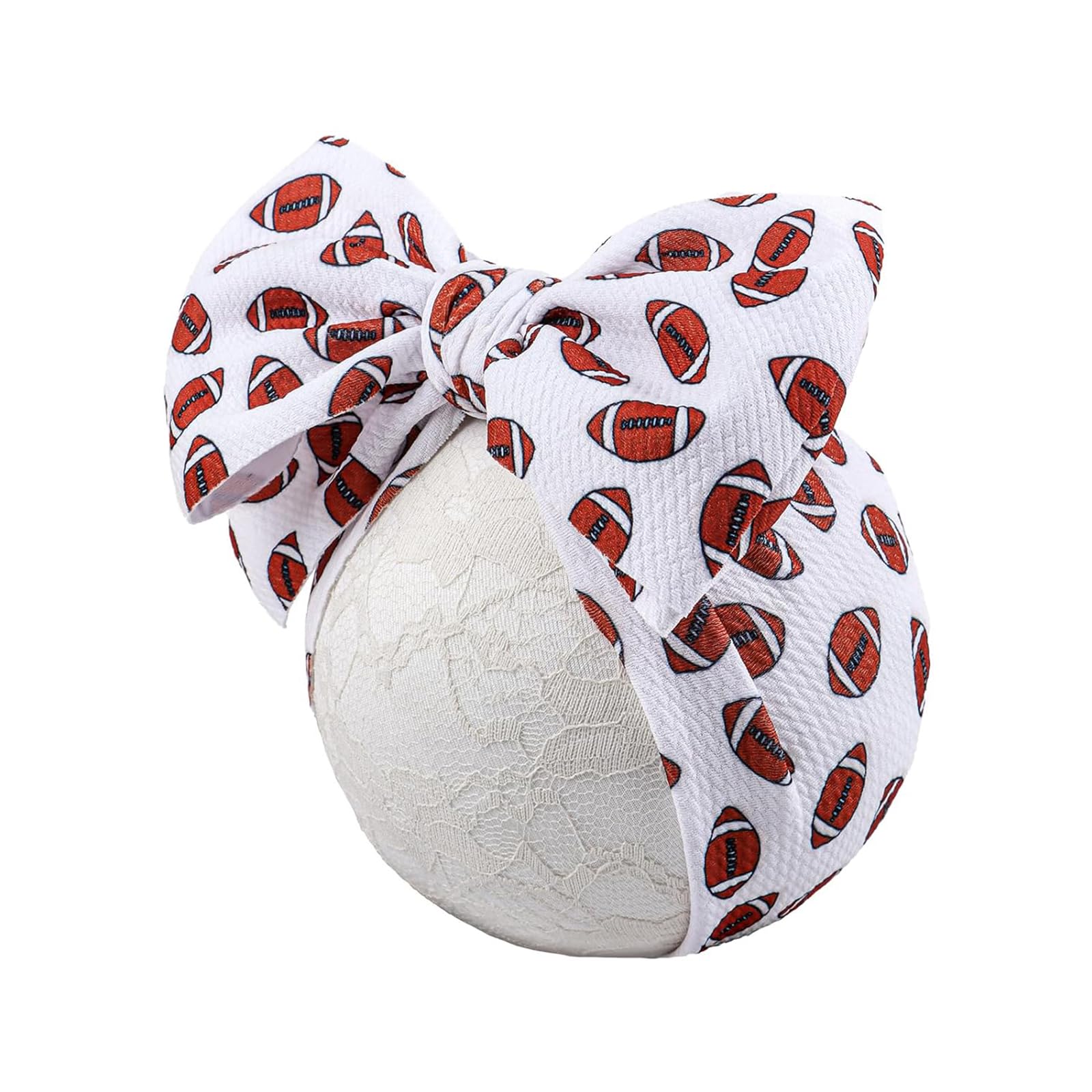 ULODJFN Football Baby Girl Headbands with Bow, Wide Newborn Headband Bows Infant Headbands, Sports Baby Headband Bows Hair Acces