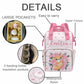M Yescustom Customized Pink Crown Diaper Bag With Name Christmas Gift For Mom, Custom Cute Fox On Pink Roses Mommy Nursing Daypa