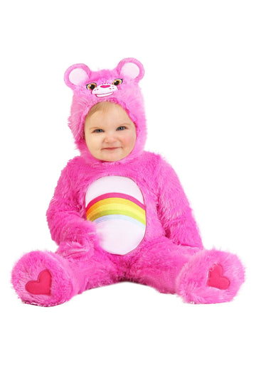 Fun Costumes Care Bears Cheer Bear Halloween Costume for Infants | 80s Character | Attached Hood, Hand Covers, & Booties - 6/9 M