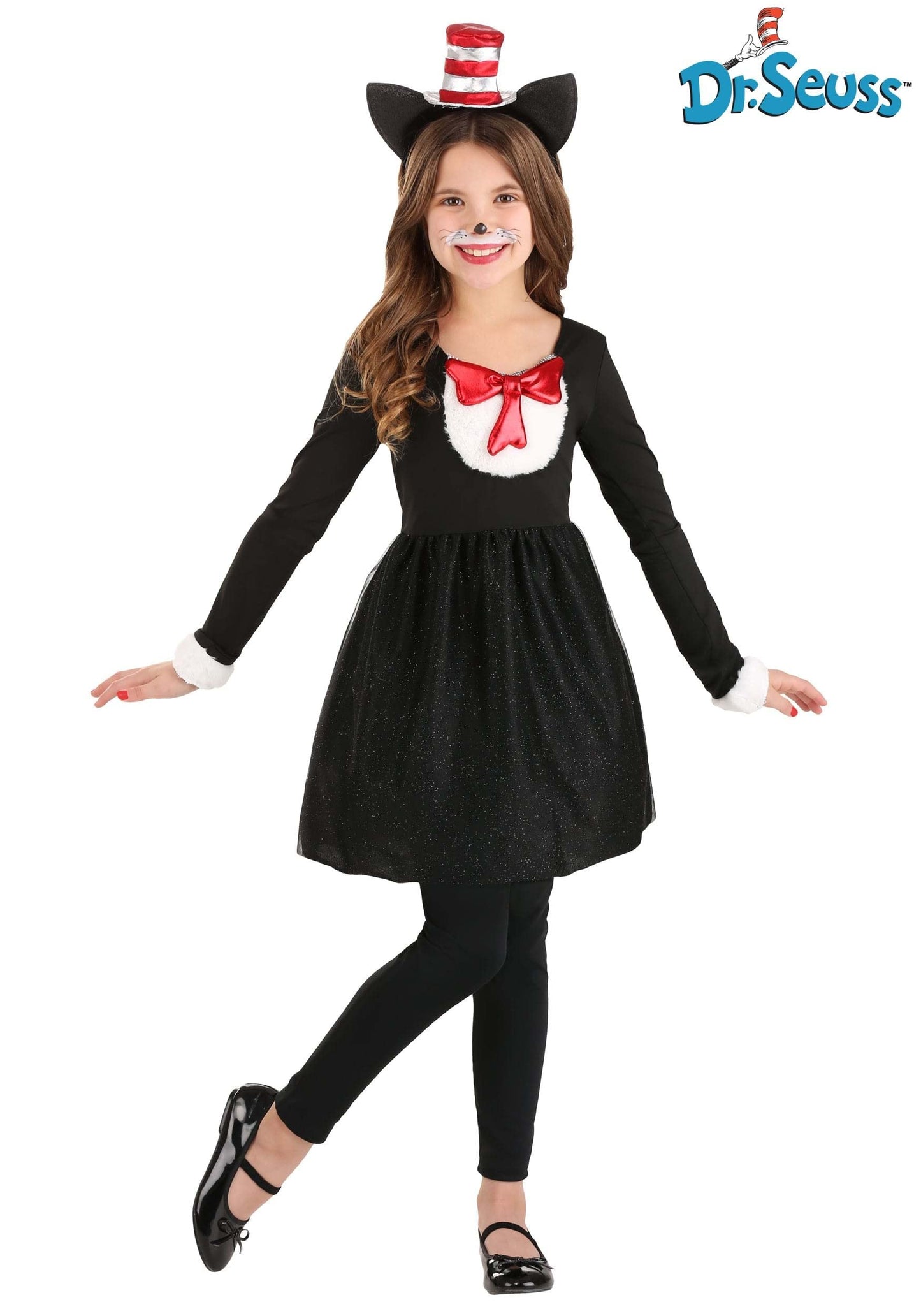 Elope Dr. Seuss The Cat In The Hat Costume For Girls X-Small