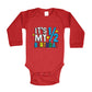 Haase Unlimited It 'S My 1/2 Birthday - Half 6 Months Old Long Sleeve Bodysuit (Red, 12 Months)