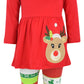 Unique Baby Girls 3 Piece Christmas Reindeer Legging Set Outfit (6 Years, Red)