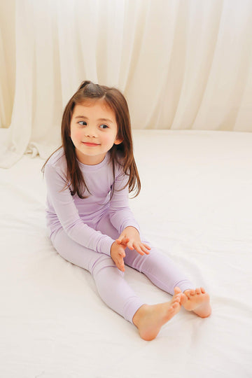 Vaenait Kids Long Sleeve Sleepwear Pajamas 2Pcs Set Modal Purplepink+Lavender Xs