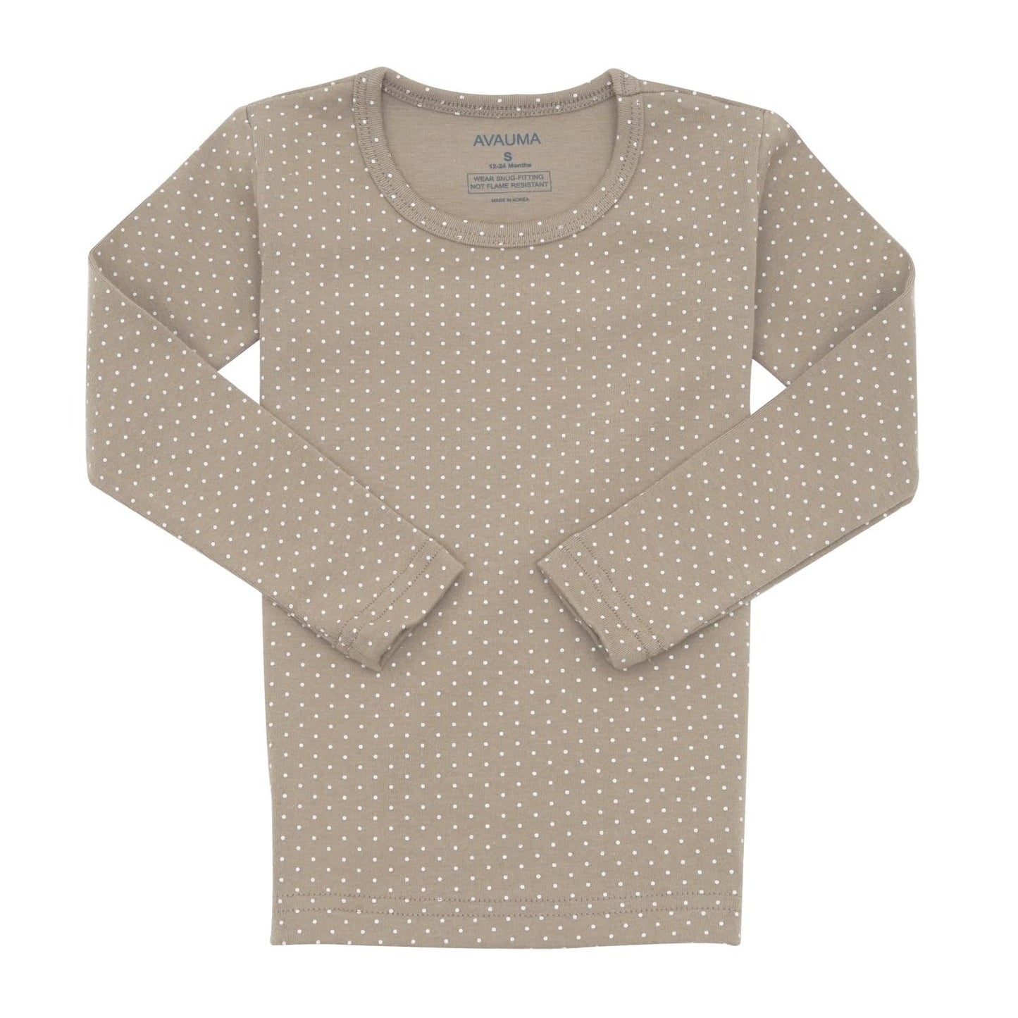Avauma Baby Boys Girls Pajama Set 6M-7T Kids Cute Toddler Snug Fit Pattern Design Pjs Cotton Sleepwear Polka Dot (Salt.Mocca.S)