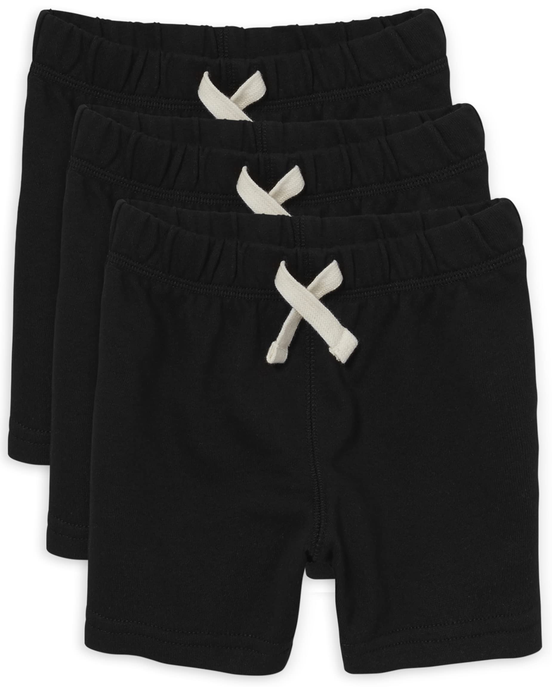 The Children'S Place Baby Boys And Toddler French Terry Shorts, Black 3 Pack, 12-18 Months Us