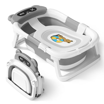 Avidor Baby Bathtub,Collapsible Bathtub For Newborn To Toddler,Durable Essential Infant Bath Tub,Portable Travel Baby Tub With S