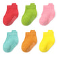 Qiyiendian 6 Pairs Non Slip Cozy Warm Ankle/Low Cut Socks With Grips For Baby Infant Toddler Kids Boys Girls(4-Multicolor B,1-3T