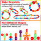 Shappy 324 Pcs Wooden Lacing Beads for Wooden String Beads Threading Toys Montessori Lacing Toys Fine Motor Skills Developmental