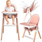 Children of Design 6 in 1 Deluxe Wooden High Chair for Babies & Toddlers Modern Safe Compact Baby Highchair, Easy to Clean, Remo