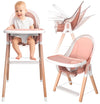 Children of Design 6 in 1 Deluxe Wooden High Chair for Babies & Toddlers Modern Safe Compact Baby Highchair, Easy to Clean, Remo