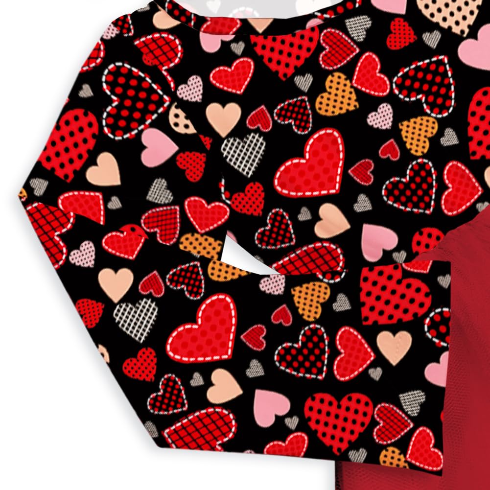 Valentine'S Day Dress For Toddler Girls Cute Love Heart Ruffle Tutu Tulle Dresses Birthday Outfits 2-3T