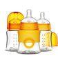 Smilo, Baby Bottles, Orange, Smooth Flow Anti-Colic Feeding, 5 Ounce with Stage 0 Nipples (Pack of 3)