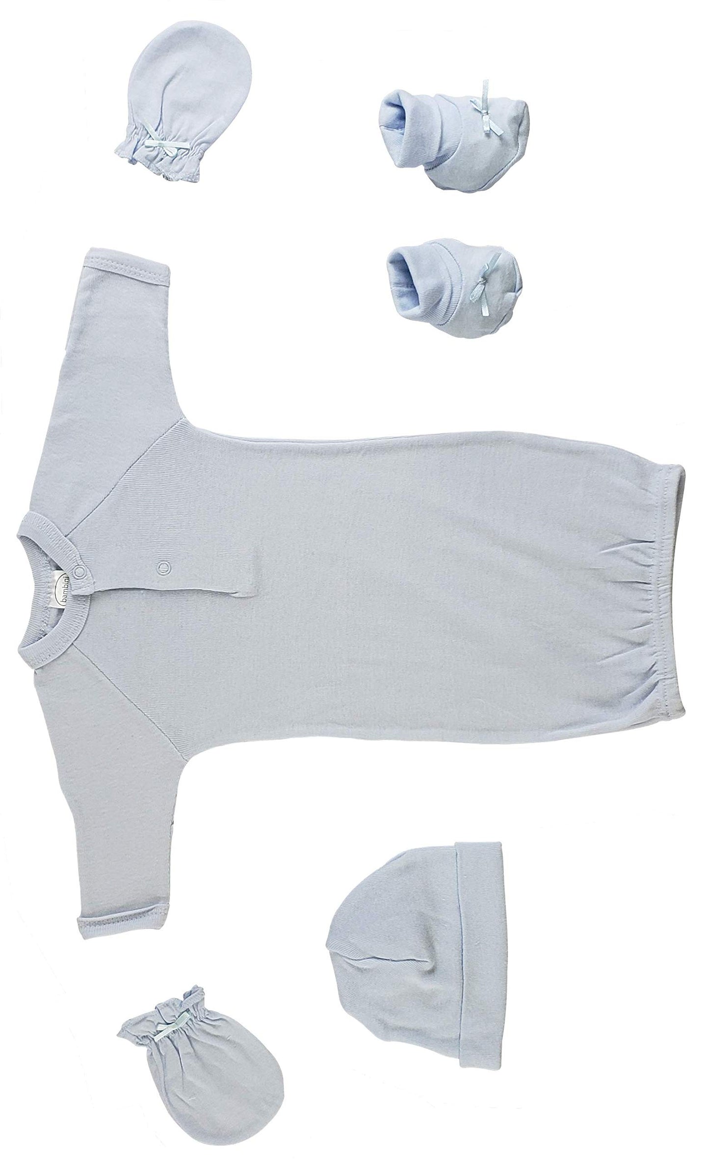 Preemie Gown, Cap, Mittens And Booties - 4 Pc Set