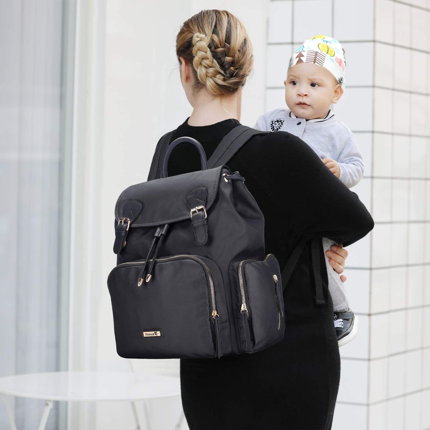 Hafmall Diaper Backpack Diaper Bag With Stroller Hooks, Paaleras Para Bebe, Diaper Backpack For Mom