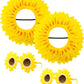 Dingion 2 Sets Funny Sunflower Costume Headgear Sunflower Glasses and Hat Performance Props for Festival Adults Party Easter Cos