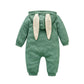 Simplee Kids Animal Bunny Baby Easter Clothes Long Ear Rabbit Hoodie Romper With Zipper