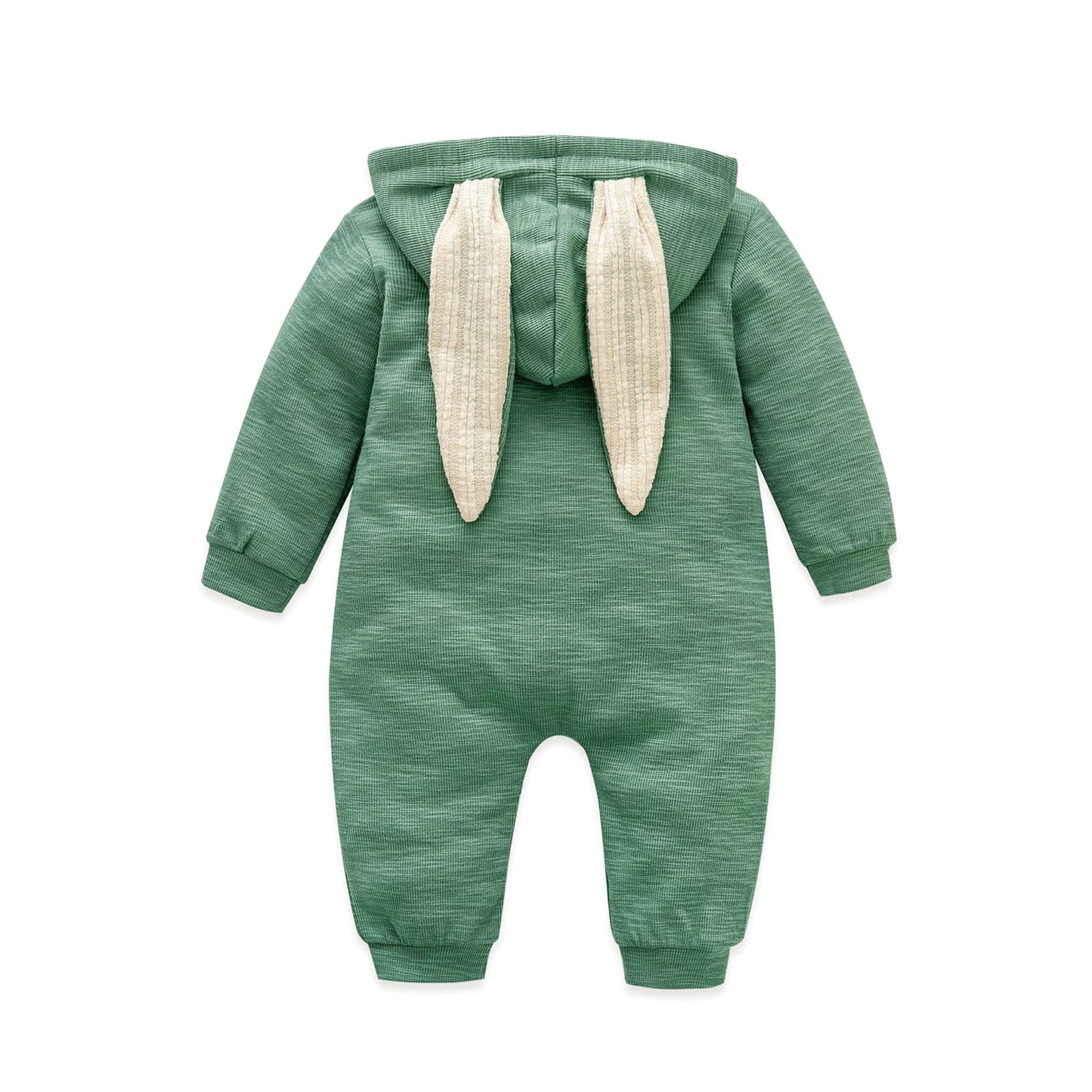 Simplee Kids Animal Bunny Baby Easter Clothes Long Ear Rabbit Hoodie Romper With Zipper