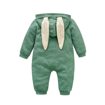 Simplee Kids Animal Bunny Baby Easter Clothes Long Ear Rabbit Hoodie Romper With Zipper