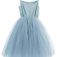 Lyxiof Toddler Tutu Dress Baby Girls Tulle Sleeveless Princess Party Sundress Blue 5 Years