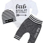 Fommy Baby Boy Clothes 0-3 Months Little Brother Newborn Outfit Long Sleeve Romper+Long Pants+Stripe Hat 3Pcs Baby Boy Outfits S