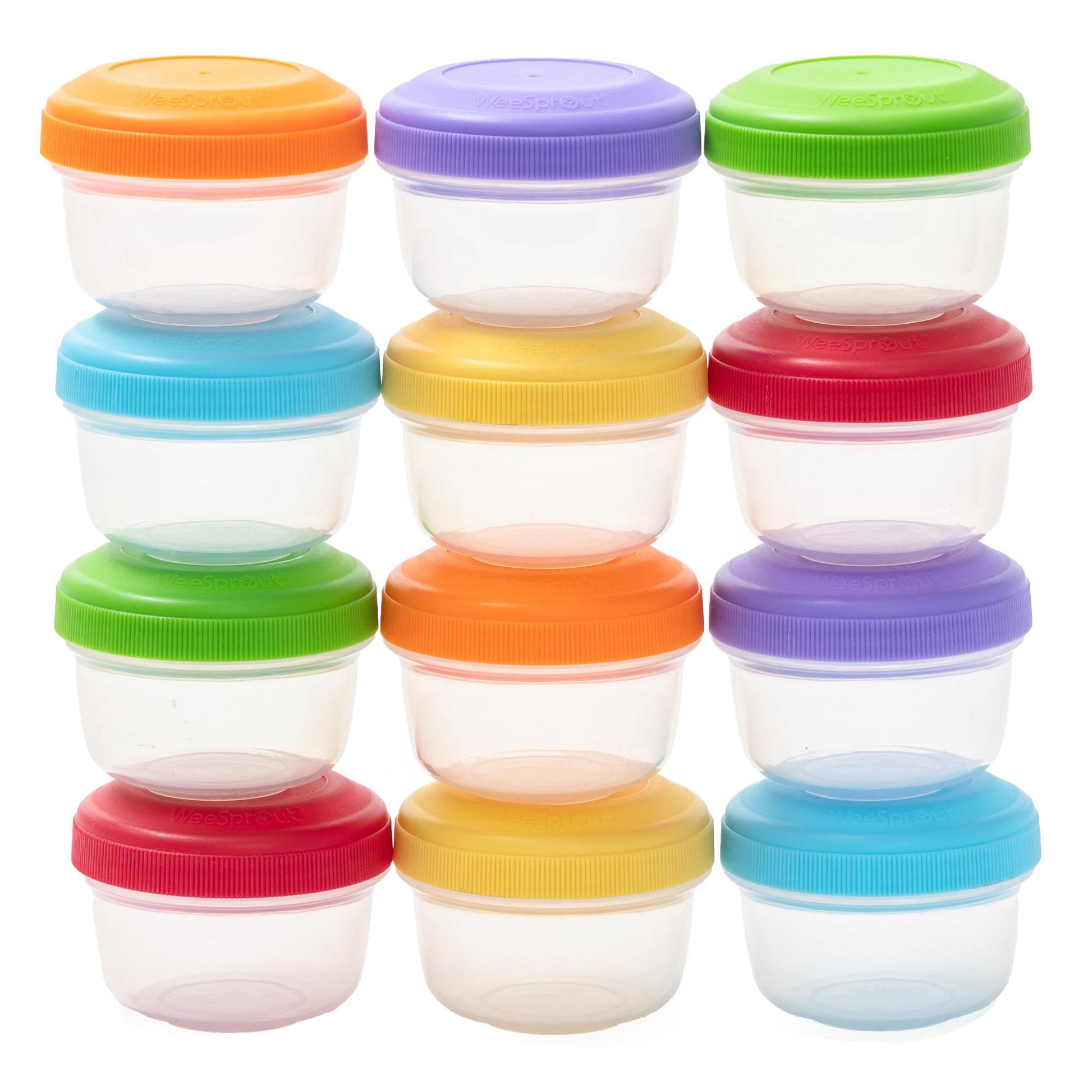 Weesprout Baby Food Containers - Small 4 Oz Containers With Lids, Leakproof & Airtight, Freezer Safe, Dishwasher Safe, Thick Foo