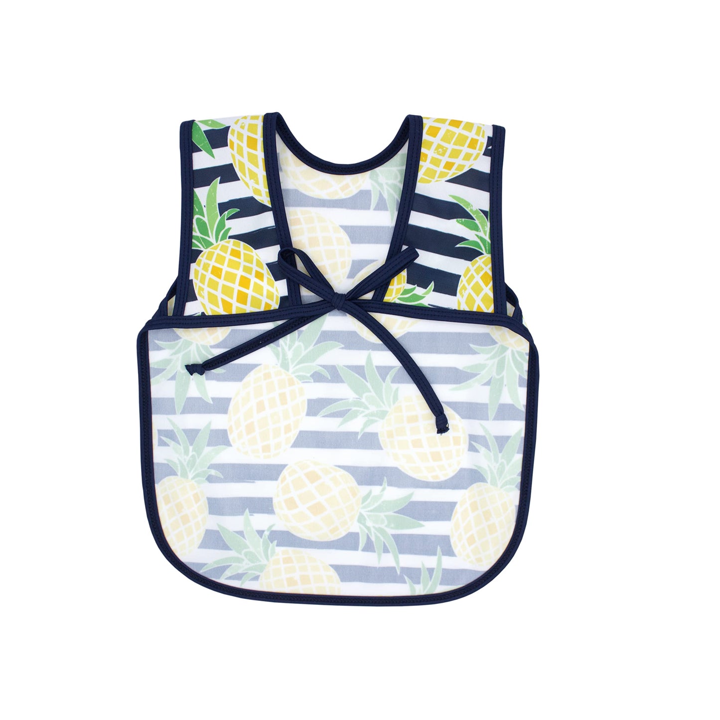 Bapronbaby Pineapple Stripes Bapron - No Neck Tie Safer Bib For Baby & Toddler - Soft Waterproof Stain Resistant - Machine Washa