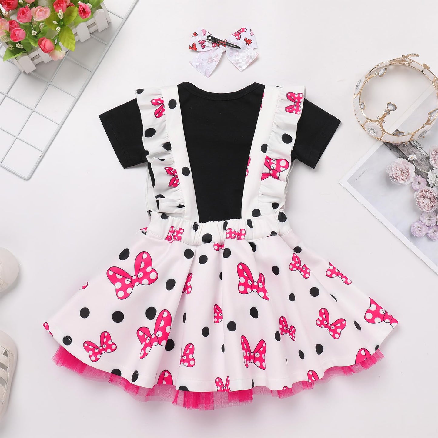 Ibtom Castle 2Nd Birthday Outfit Girl: Toddler Girl Halloween Dress - Baby Infant T-Shirt Mini Tutu Skirt Headband Cake Smash Ph