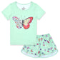 CHILDRENSTAR Pajama Sets for Girls Kids Pjs Summer Cotton Short Sleeve Sleepwear, Butterfly, 1011 Years