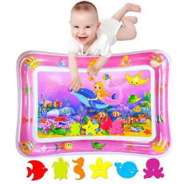 ZHUYNXIR Extra Big Infant Toys, Tummy time Toys, Baby Pink Water Play mat, Fun Early Development Activity Play Center for Newbor