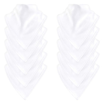 Touched By Nature Unisex Baby Organic Cotton Bandana Bibs, White, One Size