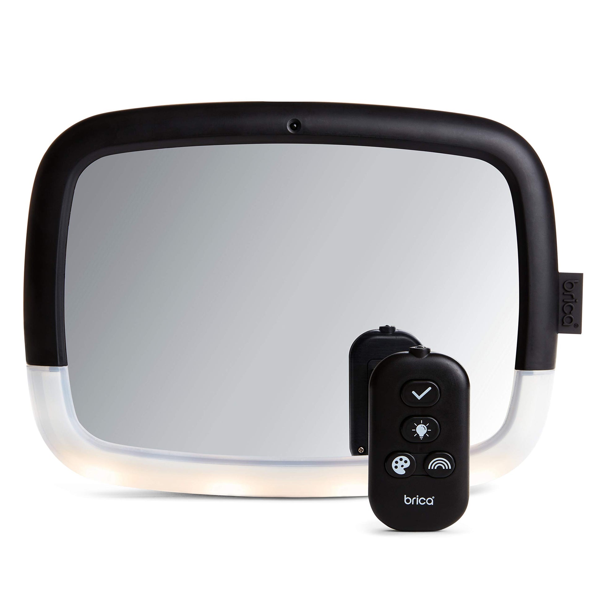 Munchkin Brica Night Light Pivot Baby In-Sight Adjustable Car Mirror, Crash Tested And Shatter Resistant, Black