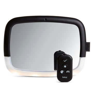 Munchkin Brica Night Light Pivot Baby In-Sight Adjustable Car Mirror, Crash Tested And Shatter Resistant, Black