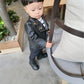 Uniqueone Baby Boys Girls Kids Outfits Spring Autumn Pu Faux Leather Lapel Jacket Oblique Zipper Outerwear Coat Size 6-12 Months