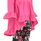 Unique Baby Girls Valentines Day Toddler Outfit Ruffle Top Legging Set (3 Years, Pink)