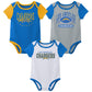 Outerstuff Nfl Newborn Baby And Infant Short Sleeve Bodysuit Variety 3-Pack - Los Angeles Chargers, 3-6M