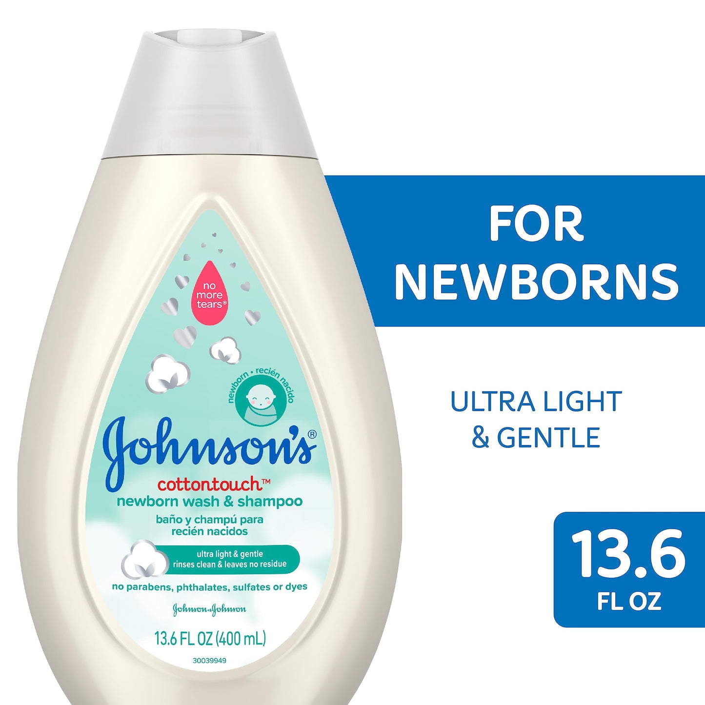 Johnson'S Baby Cottontouch Newborn Body Wash & Shampoo, Gentle & Tear-Free, Made With Real Cotton, Gently Washes Away Dirt & Ger