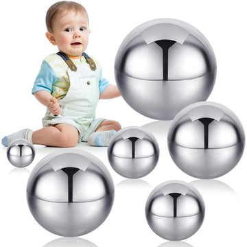 Shappy 6 Pcs Sensory Reflective Balls Stainless Steel Gazing Mirror Balls for Back to School Color Image Reflection Bedroom Orna