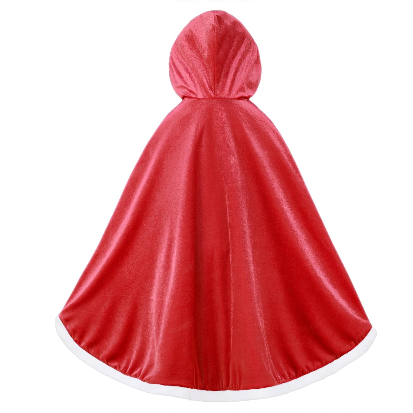 Century Star Girl Fur Princess Cape With Hood Girls Cloak For Little Girls Christmas Red 7-9 Years