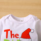 Visgogo Infant Baby Christmas Jumpsuit Set Letter Print Long Sleeve Romper Green Suspender Costume Pants (Green, 0-6 Months)