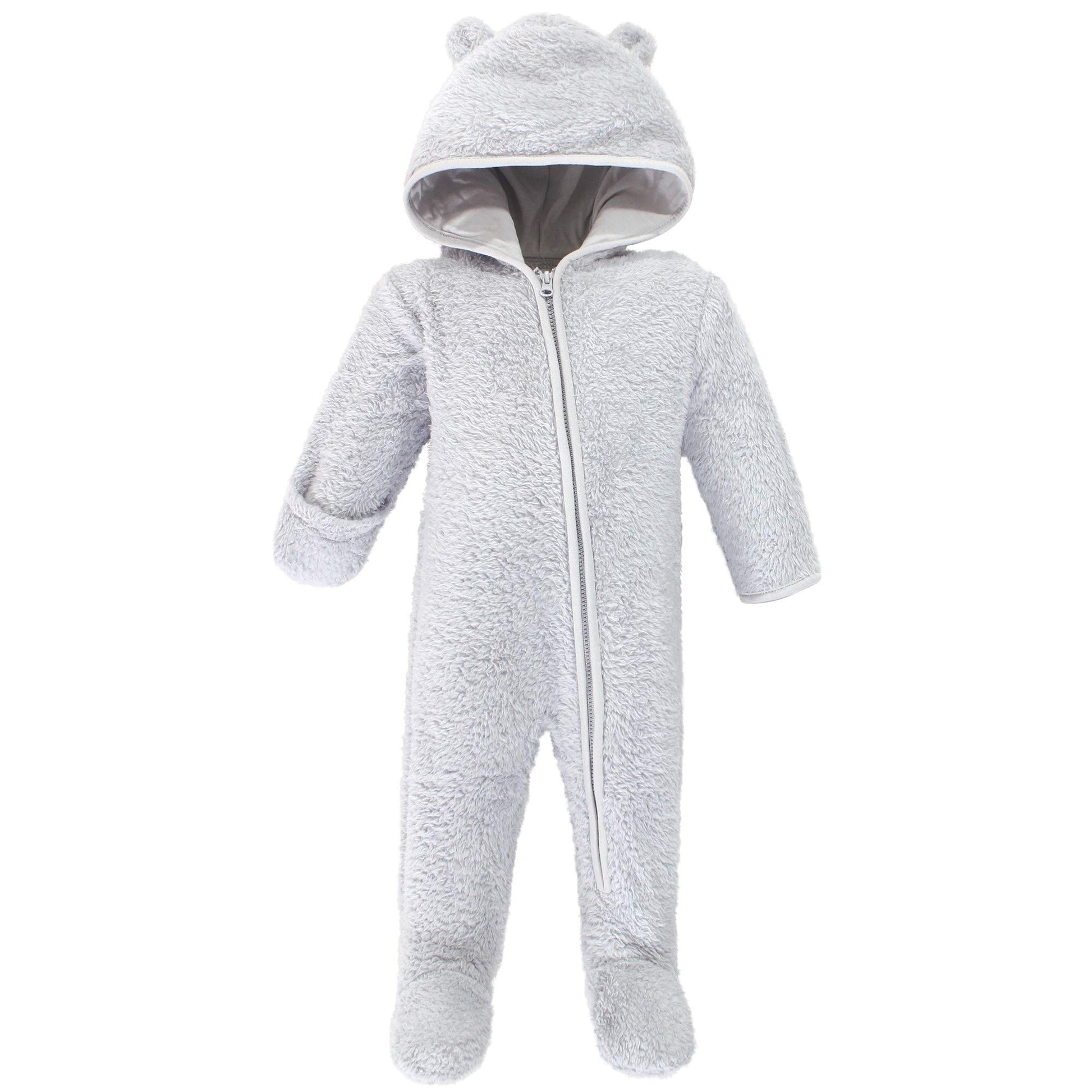 Hudson Baby Unisex Baby Fleece Sleep And Play, Gray Bear, 6-9 Months