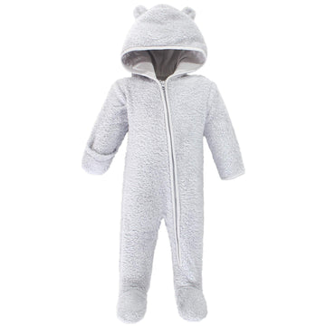 Hudson Baby Unisex Baby Fleece Sleep And Play, Gray Bear, 0-3 Months
