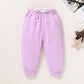Happy Town Toddler Fall Outfits For Girl Boy Long Sleeve Hoodie Top And Long Sweatpants Set Toddler Sweatsuit (Solid Color-Lilac