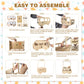 Fun-Plus Baby Shower Crate, Bus Shape Basket With Handle, Wooden Storage Crate For Pregnancy, New Parent (Bamboo Made)