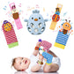 MCGMITT Baby Teething Toys for 3-6 Months, Soft Infant Wrist Rattle Socks and Foot Finder Set, Easy Grasp Silicone Rattle Teethe